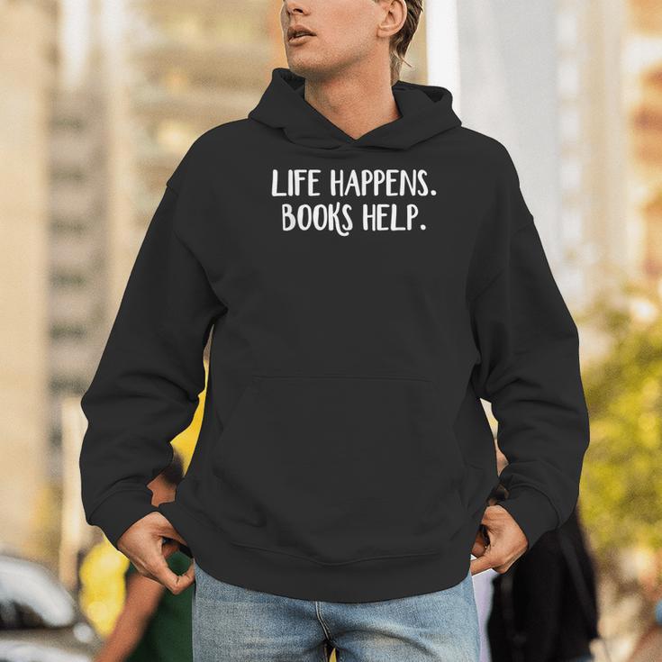 Life Happens Books Help Men Hoodie
