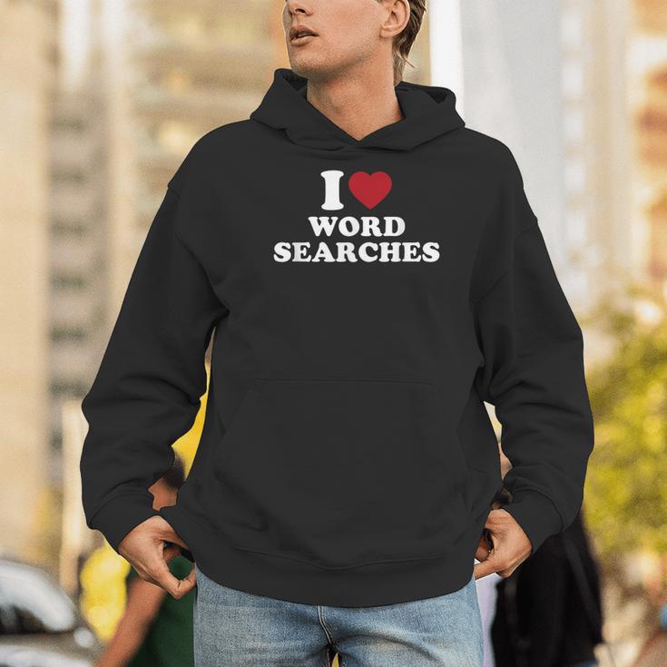 I Love Word Searches Puzzle Book Lover Men Hoodie