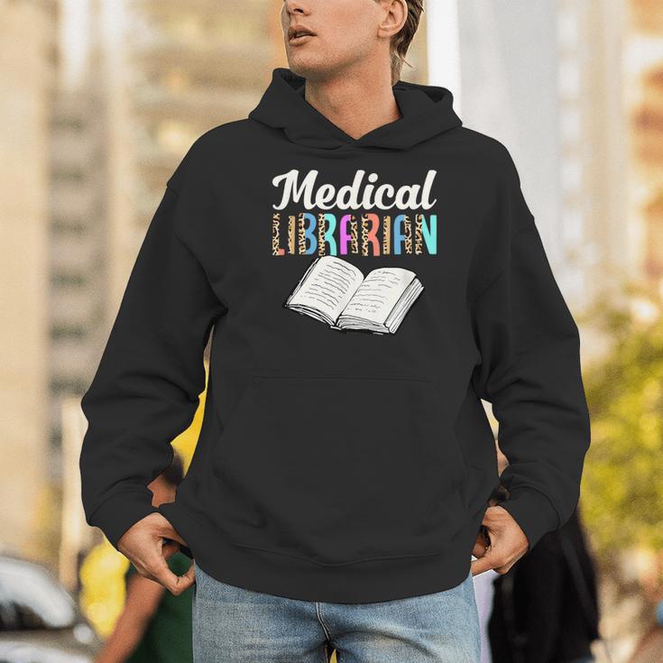 Medical Librarian Leopard Print Library Book Graphic Men Hoodie