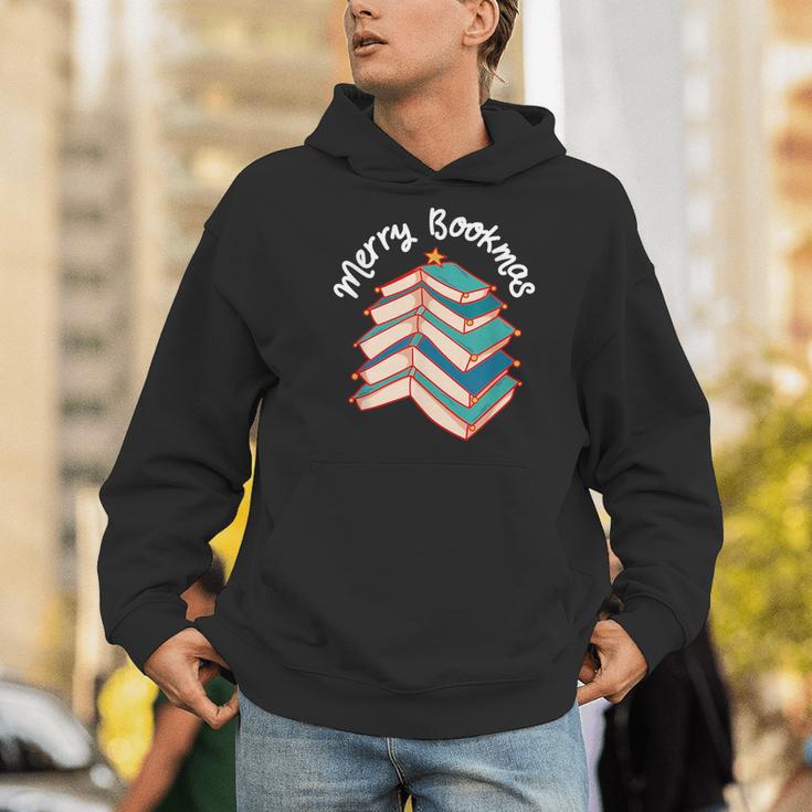Merry Bookmas Christmas Tree Avid Reader Book Lover Xmas Men Hoodie