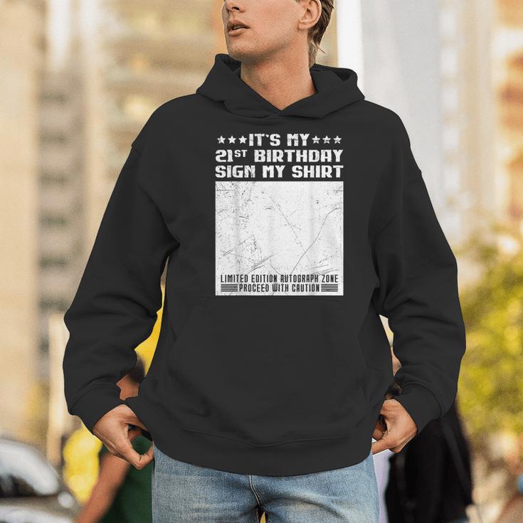 Party It's My 21st Birthday Sign My Shirt Guestbook Men Hoodie Party It's My 21st Birthday Sign My Shirt Guestbook Men Hoodie
