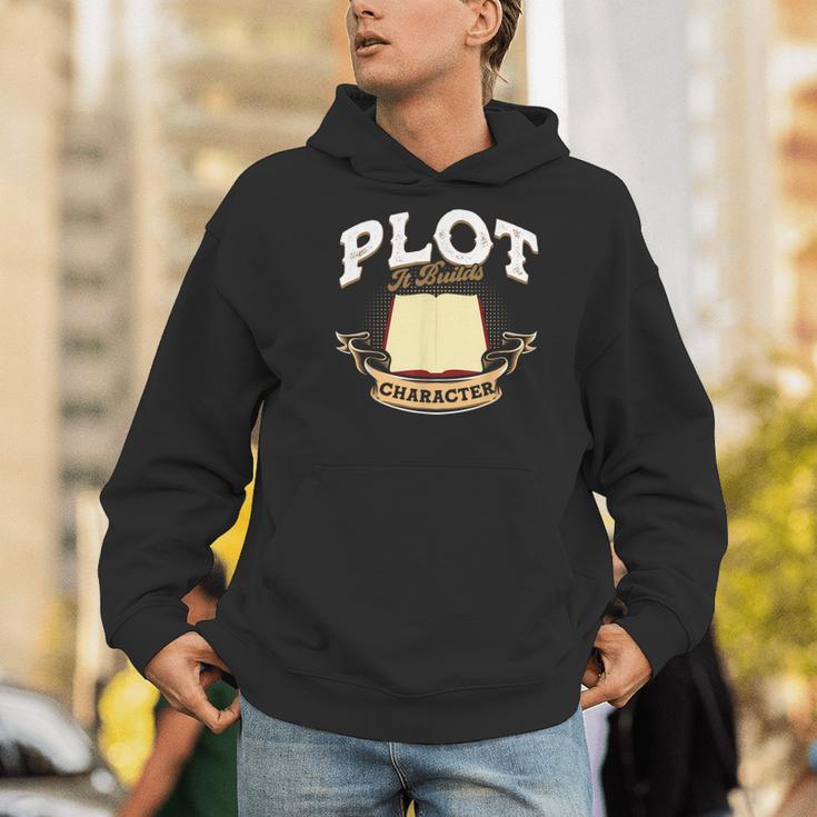 Plot It Builds Character Book Reading Men Hoodie