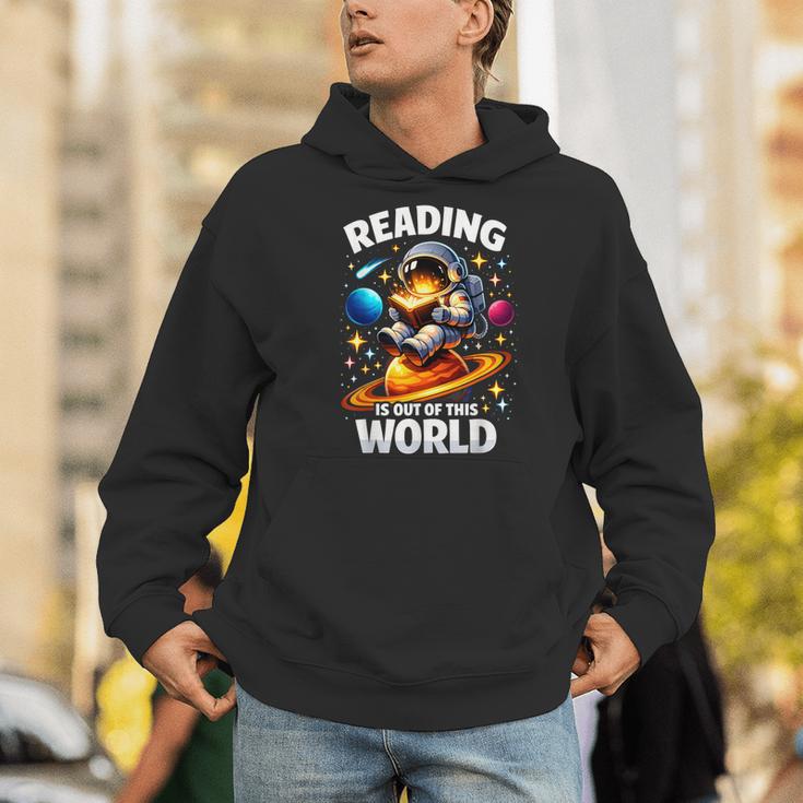 Reading Is Out Of This World Astronaut Book Lover Teacher Men Hoodie