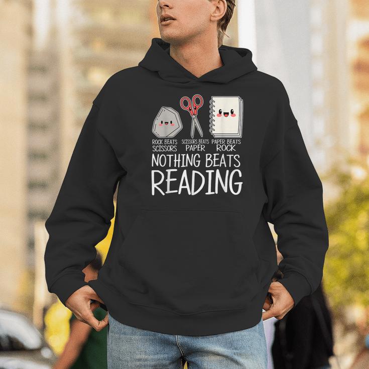 Rock Paper Scissors Nothing Beats Reading Book Lover Humor Men Hoodie Rock Paper Scissors Nothing Beats Reading Book Lover Humor Men Hoodie