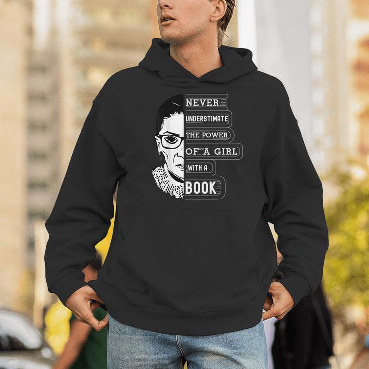 Ruth Bader Ginsburg Shirt Girl With A Book Political Resist Men Hoodie