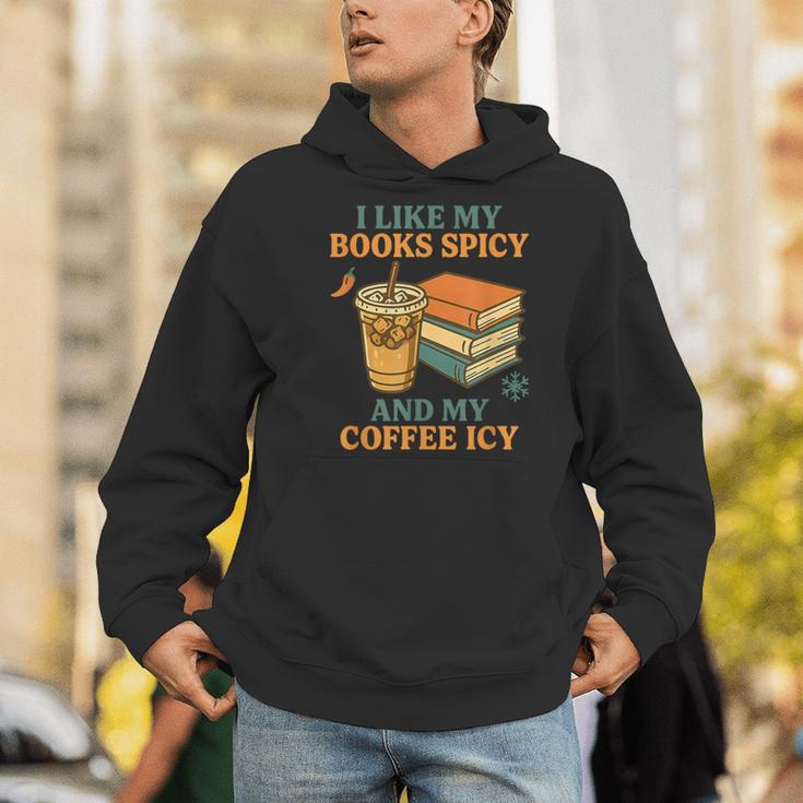 Spicy Books And Iced Coffee Book Lover Smut Reader Men Hoodie