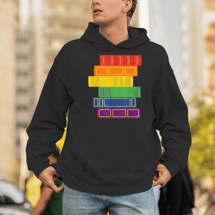 Threadless Grey Sky Chai Rainbow Book Pride Stack Graphic Men Hoodie Threadless Grey Sky Chai Rainbow Book Pride Stack Graphic Men Hoodie