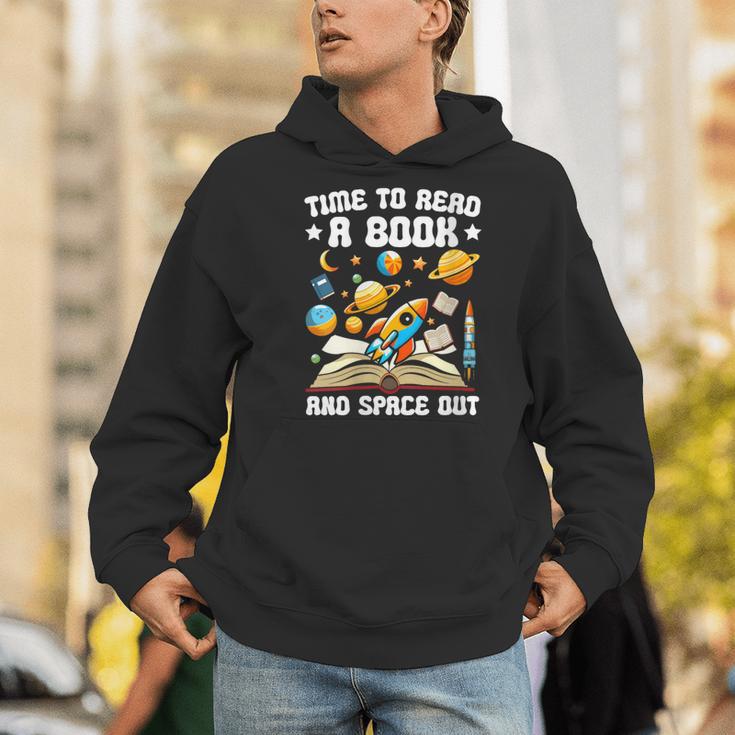 Time To Read A Book And Space Out Astronomy Lover Bookworm Men Hoodie