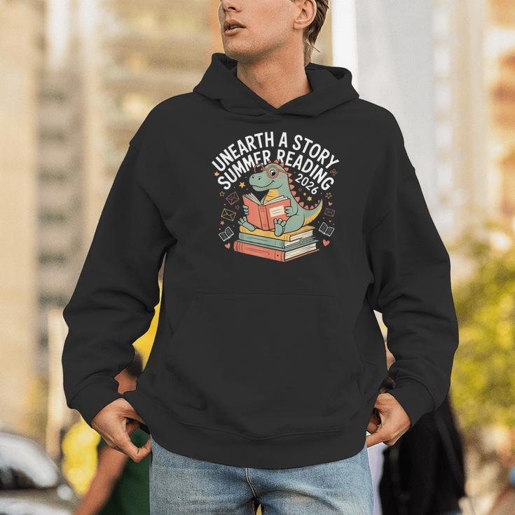 Unearth A Story Summer Reading 2026 Dinosaur Books Men Hoodie