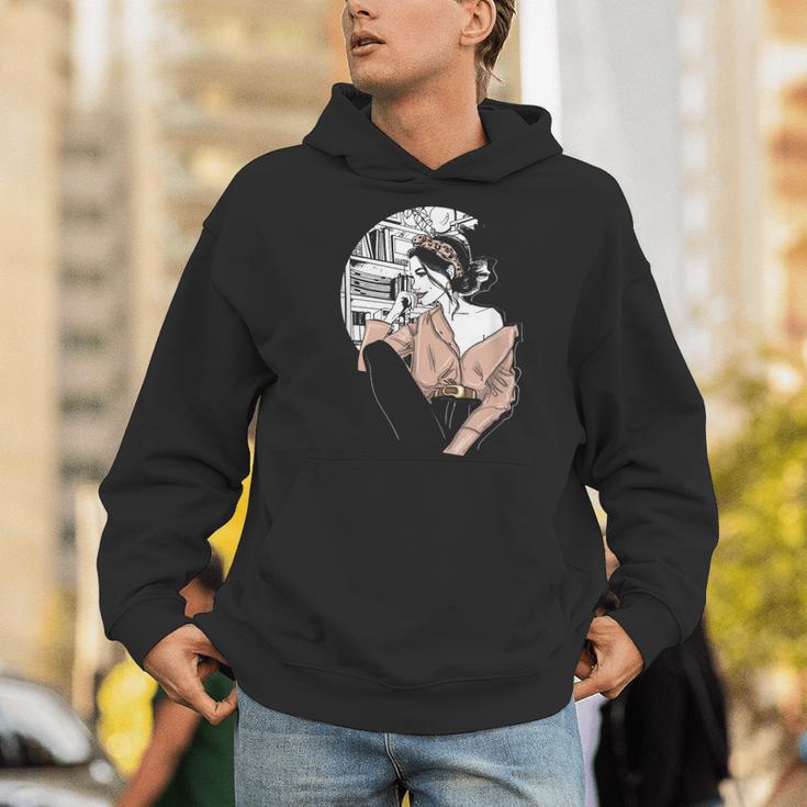 Woman Bookworm Reading Books Library Literature Read Book Men Hoodie