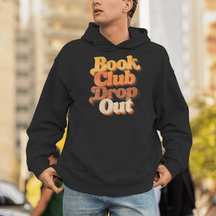 Women's Book Club Drop Out Bookish Retro 70s Book Lover Men Hoodie