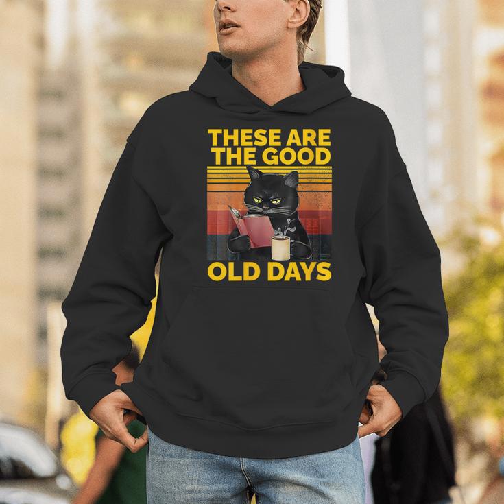 Women's These Are The Good Old Days Cat Reading A Book Men Hoodie