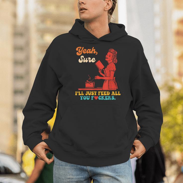 Yeah Sure I'Ll Just Feed All You Fckers Book Lover Quote Men Hoodie
