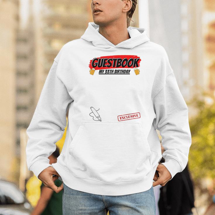 33 Year 33rd Birthday Guest Book Men Hoodie
