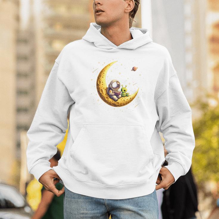 Astronaut Reading Book To Alien Moon Space Astronomy Men Hoodie Astronaut Reading Book To Alien Moon Space Astronomy Men Hoodie
