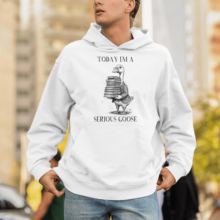 Book Lover Librarian Today I'm Serious Goose Meme Men Hoodie