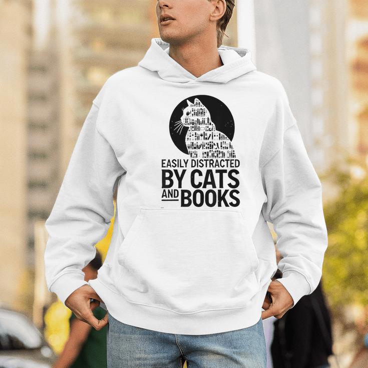 Book Reading Book Easily Distracted By Cats And Books Men Hoodie Book Reading Book Easily Distracted By Cats And Books Men Hoodie