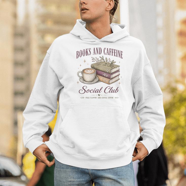 Books And Caffeine Social Club Book Readers Coffee Lovers Men Hoodie
