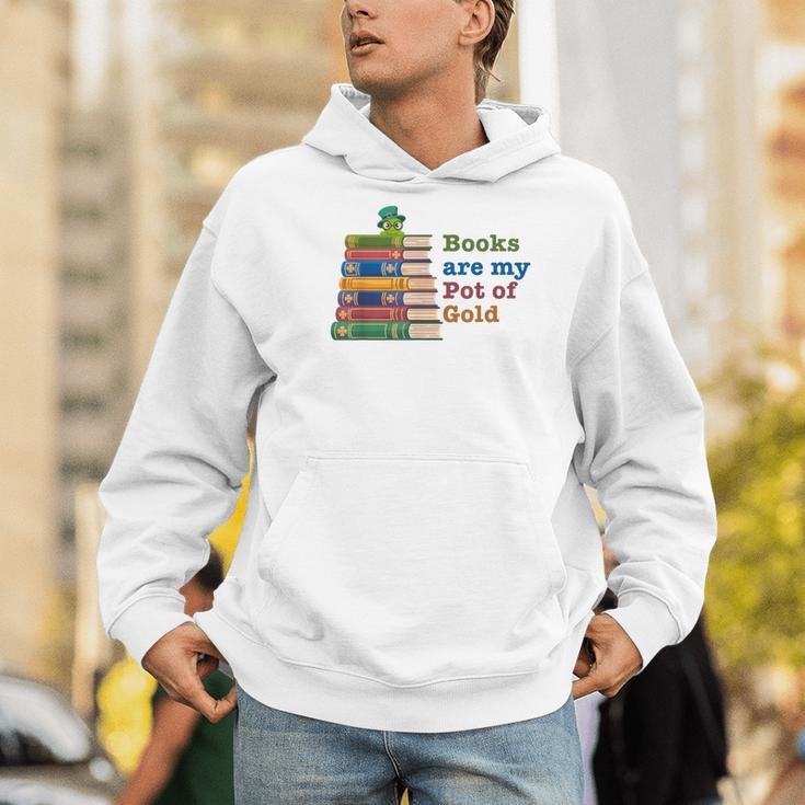 Books Are My Pot Of Gold St Patricks Day Bookworm Reader Men Hoodie