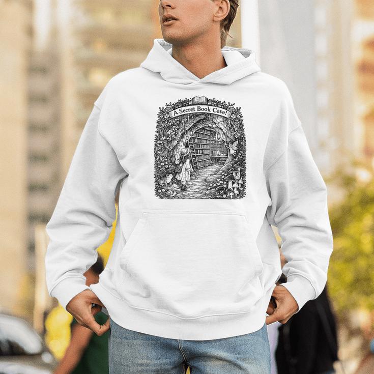 For Bookworm A Secret Book CAVE Frog Girl Mushroom Books Men Hoodie For Bookworm A Secret Book CAVE Frog Girl Mushroom Books Men Hoodie