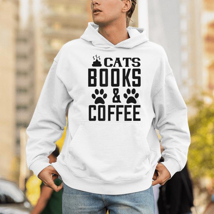 Cats Books And Coffee Reading Men Hoodie