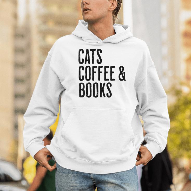 Cats Coffee And Books Men Hoodie