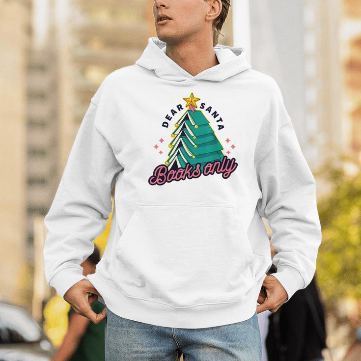 Dear Santa Books Only Christmas Book Tree Men Hoodie Dear Santa Books Only Christmas Book Tree Men Hoodie