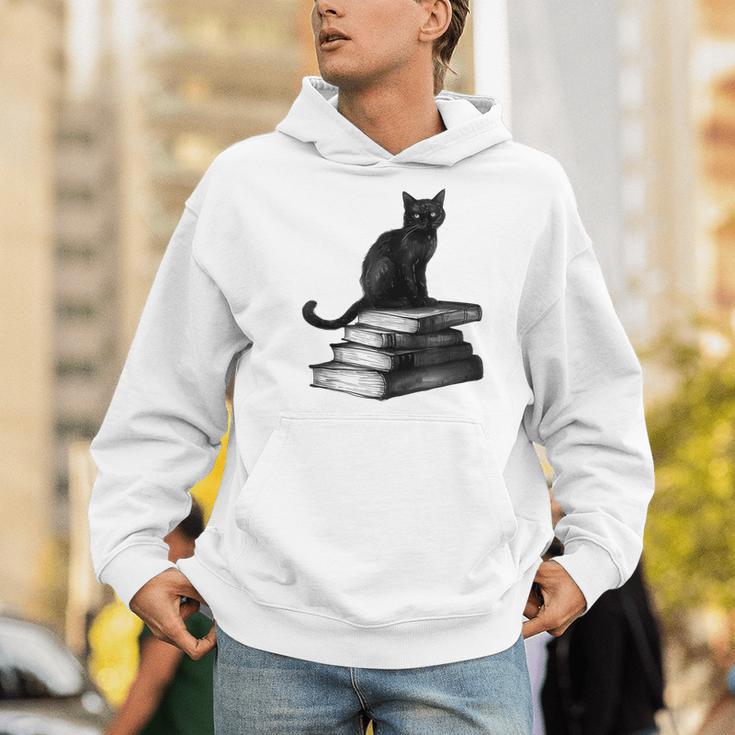 Goth Mystical Gothic Books & Cat Men Hoodie Goth Mystical Gothic Books & Cat Men Hoodie