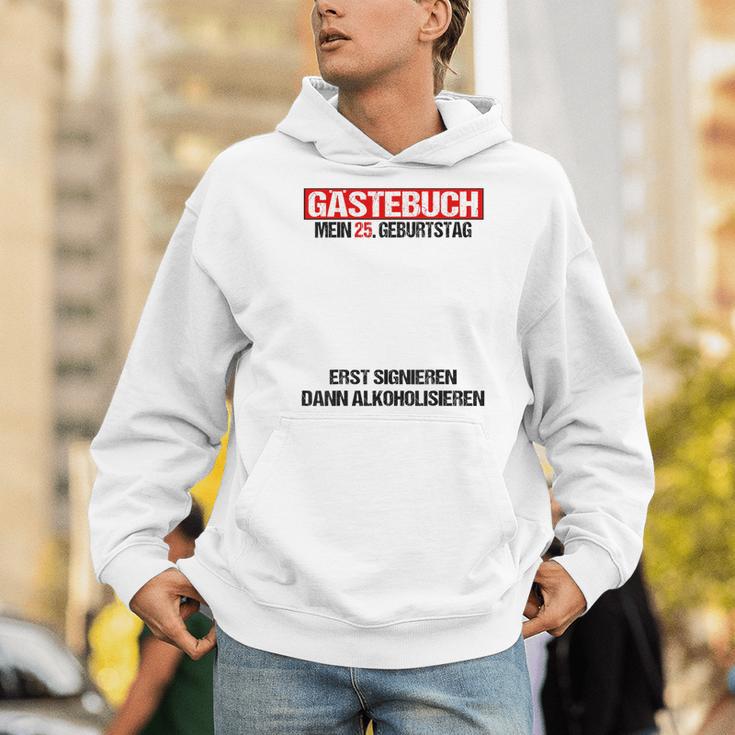 Guest Book 25th Birthday Man Woman 25th Birthday Decoration Men Hoodie