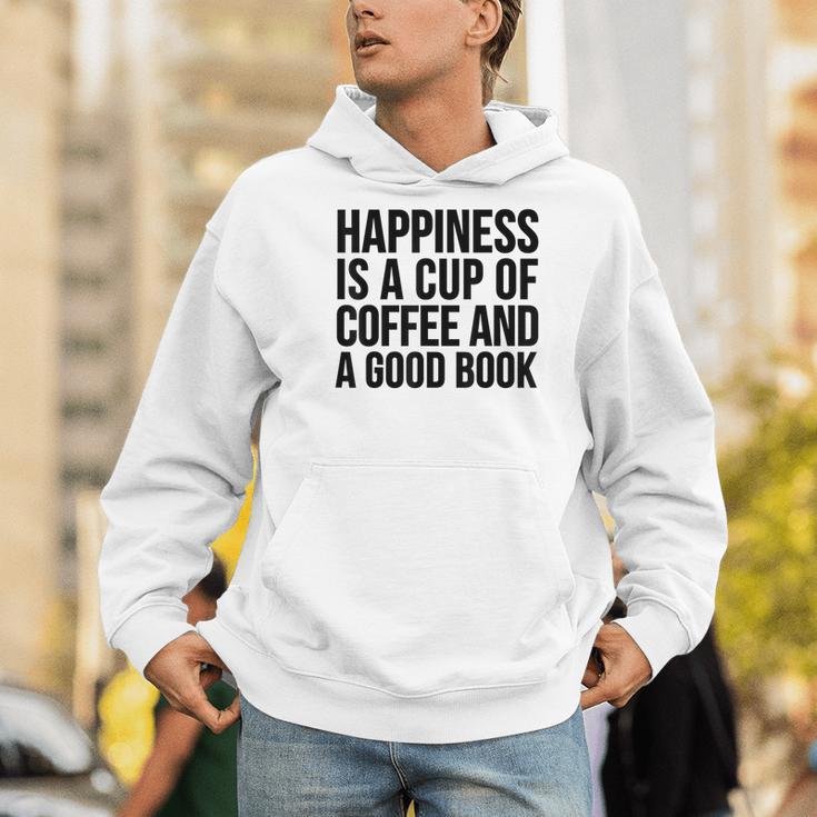 Happiness Is A Cup Of Coffee And A Good Book Reading Men Hoodie
