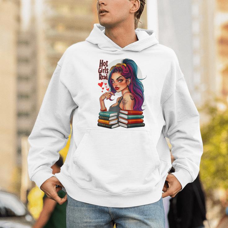 Hot Girls Read Books Spicy Dark Romance Reader Bookish Girl Men Hoodie