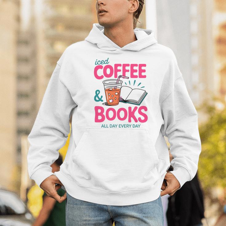 Iced Coffee & Books Reading Lover Trendy Summer Premium Tri-Blend Men Hoodie