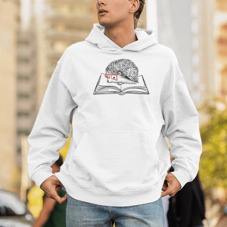 Intellectual Hedgehog Reading Book Literature Men Hoodie Intellectual Hedgehog Reading Book Literature Men Hoodie