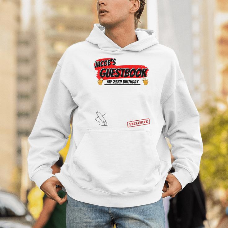 Jacob 23rd Birthday Guest Book Idea Men Hoodie