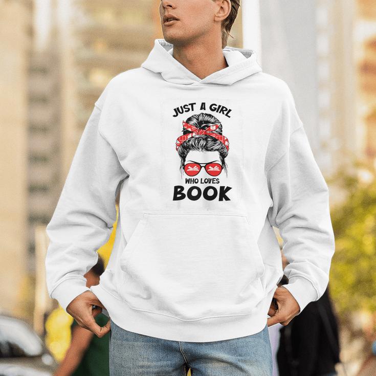 Just a Girl Who Loves Book Funny Librarian Writer Reader Men Hoodie