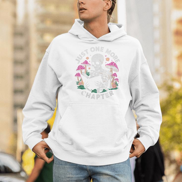 Just One More Chapter Mushrooms Gothic Skeleton Book Lover Premium Men Hoodie
