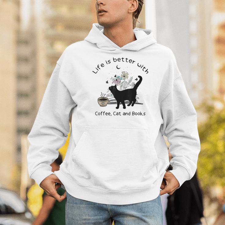 Life Is Better With Coffee Cat And Books Cat Sayings For Men Women Girls Kids Men Hoodie Life Is Better With Coffee Cat And Books Cat Sayings For Men Women Girls Kids Men Hoodie
