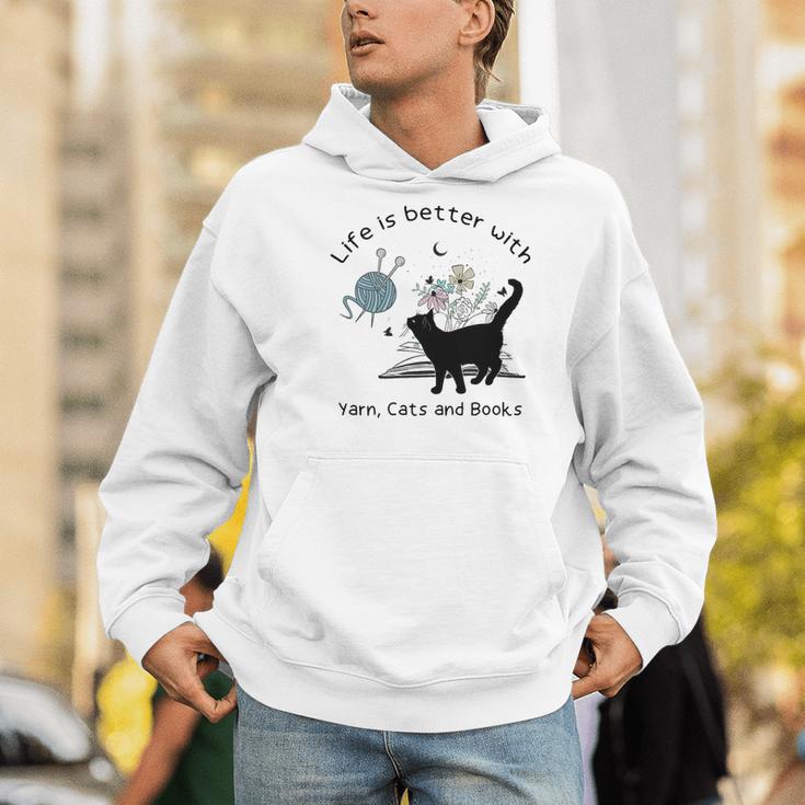 Life Is Better With Yarn Cats And Books Premium Tri-Blend Men Hoodie Life Is Better With Yarn Cats And Books Premium Tri-Blend Men Hoodie