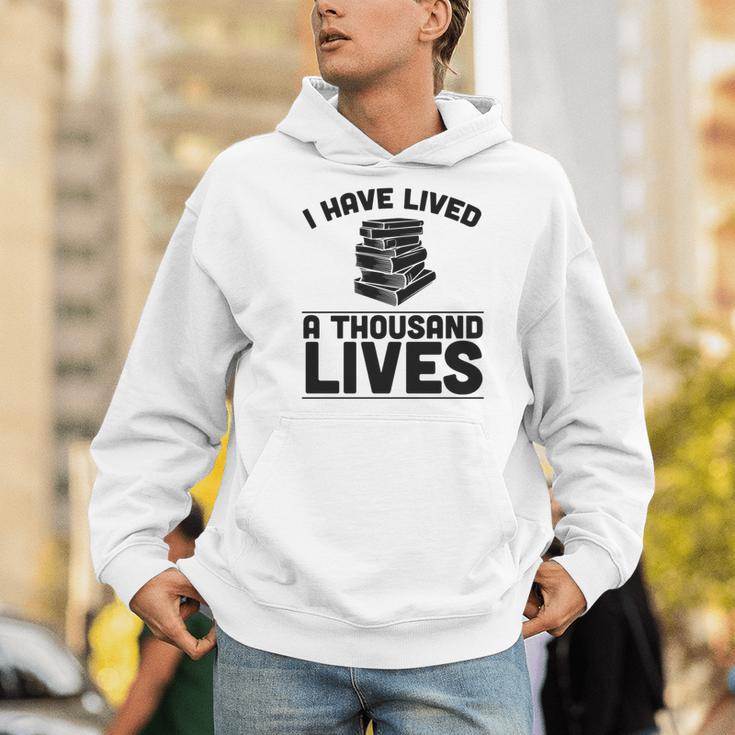 I Have Lived A Thousand Lives Trendy Book Reading Literary Men Hoodie