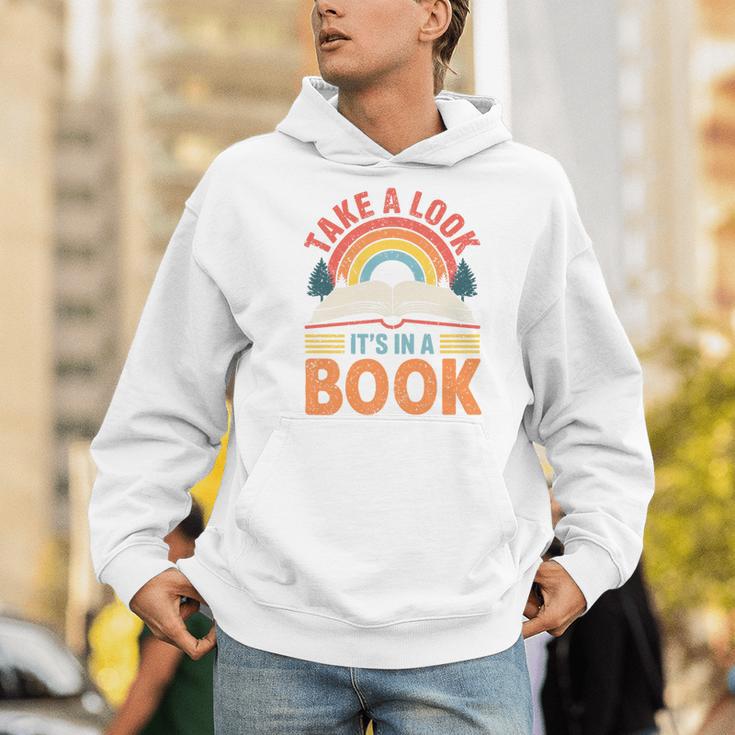 Take A Look It's In A Book Retro Reading Book Lover Premium Tri-Blend Men Hoodie