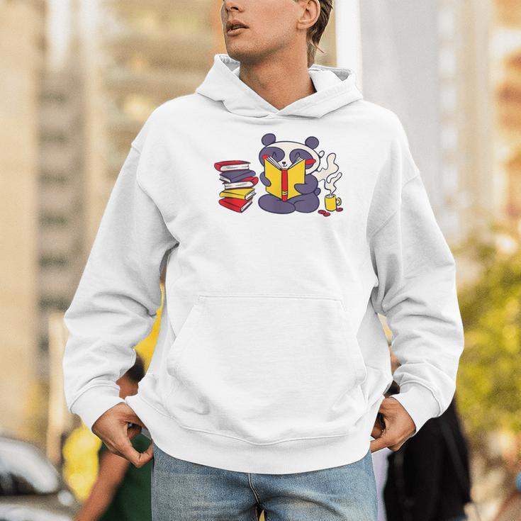 Panda Reading Bear Read Books Cute Men Hoodie