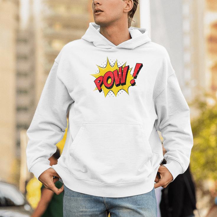 POW Comic Book Cartoon Pop Art Raglan Baseball Tee Men Hoodie