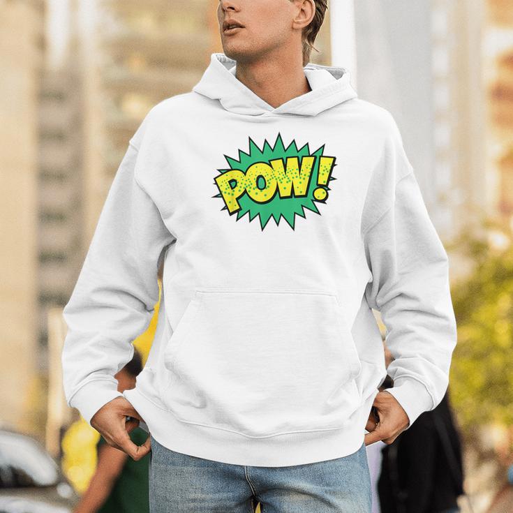 POW Vintage Superhero Comic Book Sound Effect Tshirt Men Hoodie