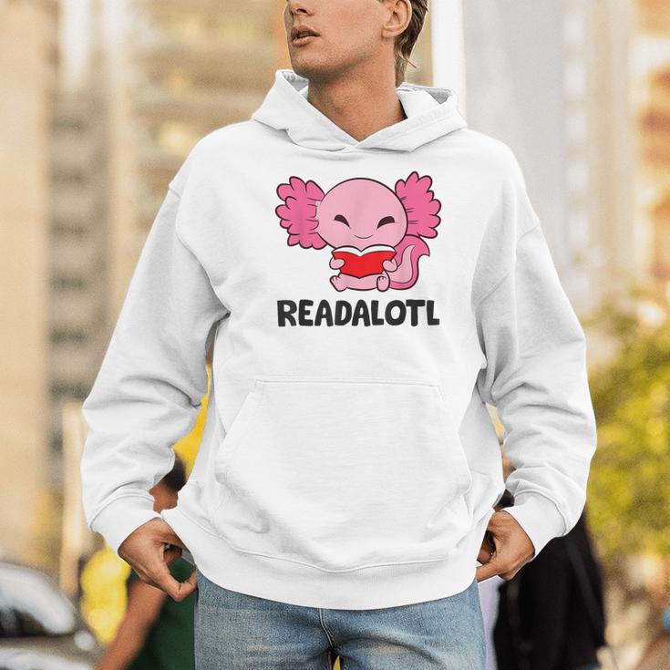 Readalotl Love Axolotls Reading Books And Axolotls Men Hoodie