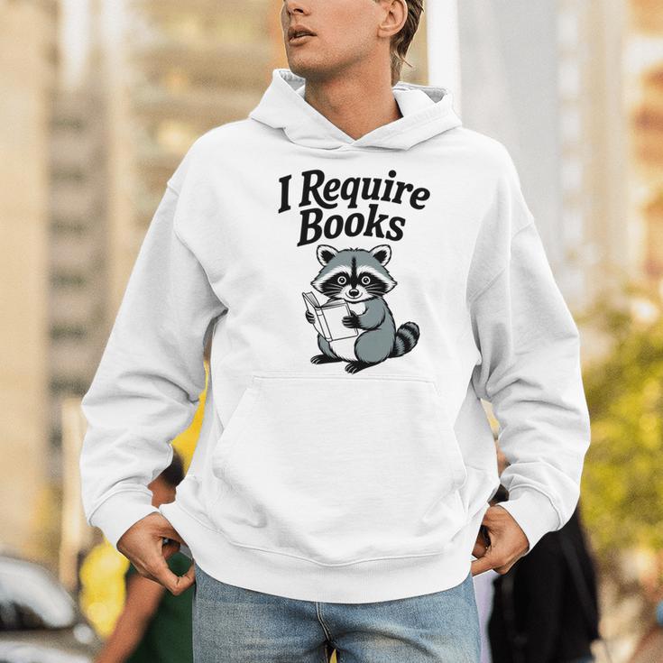I Require Books Raccoon Reading For Book Lovers Men Hoodie