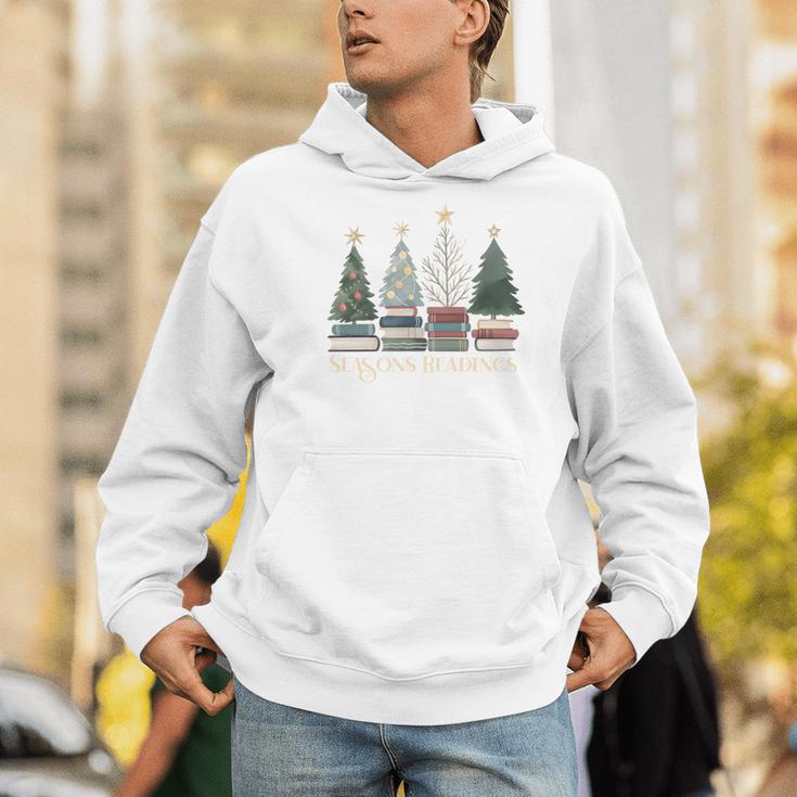 Seasons Readings Christmas Tree Book Lover Men Hoodie