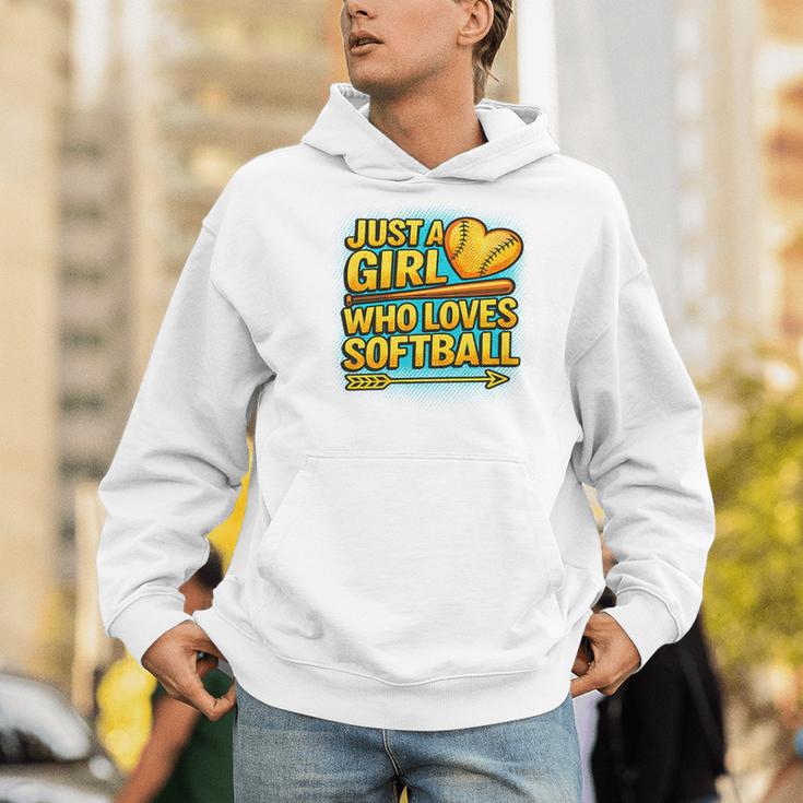 Softball Just A Girl Comic Book Style Graphic For Teens Premium Tri-Blend Men Hoodie