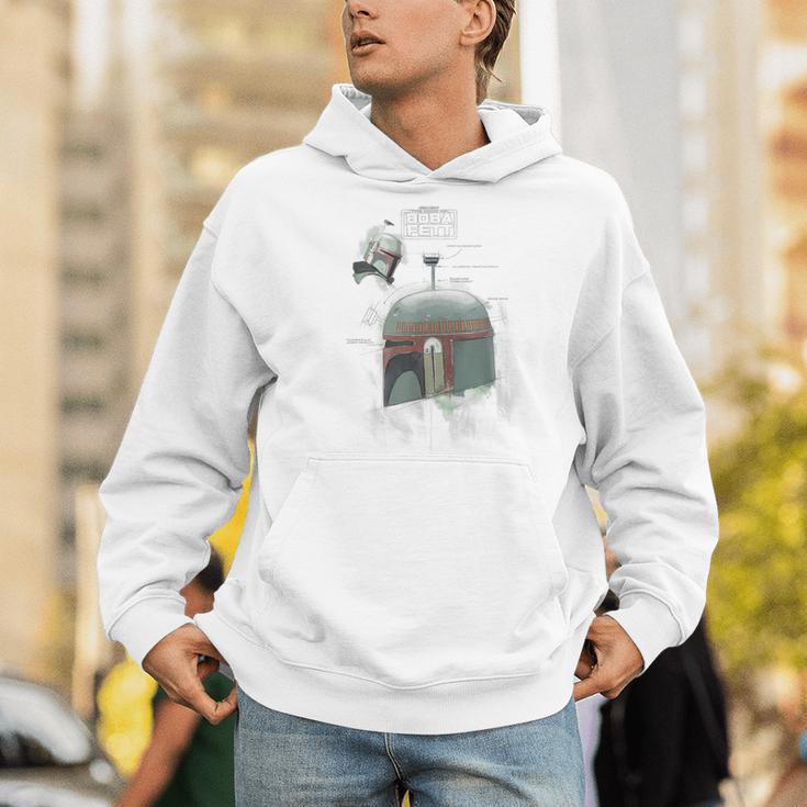 Star Wars The Book Of Boba Fett Helmet Schematic V-1 Men Hoodie