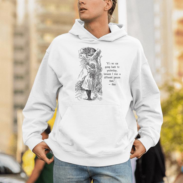 Women's Alice Adventures Wonderland Vintage Book Quote Lewis Carrol Men Hoodie