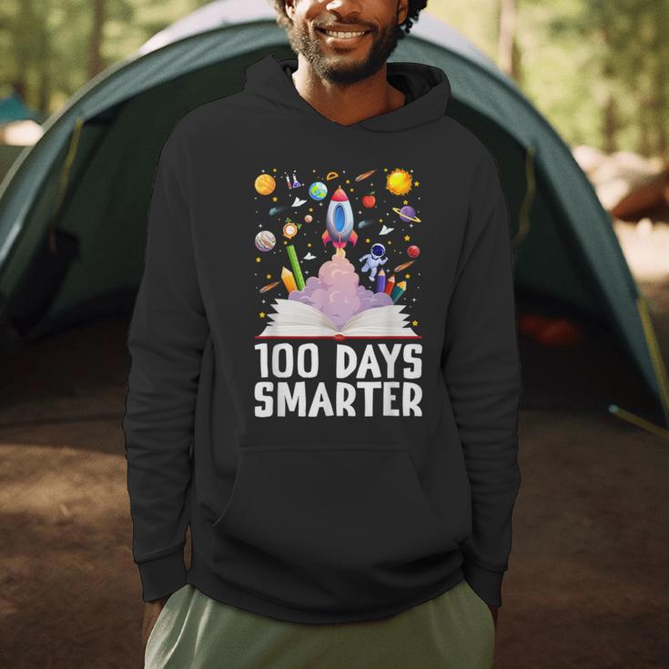 100th Day Of School 100 Days Smarter Books Space Astronaut Men Hoodie